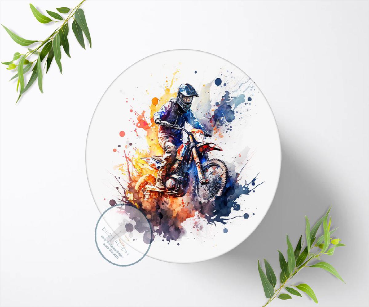 Motorkross Tortenaufleger , Ø 20cm, 1316z